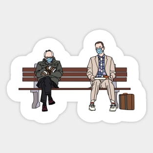 Bernie Sanders and Forrest Gump (color) Sticker